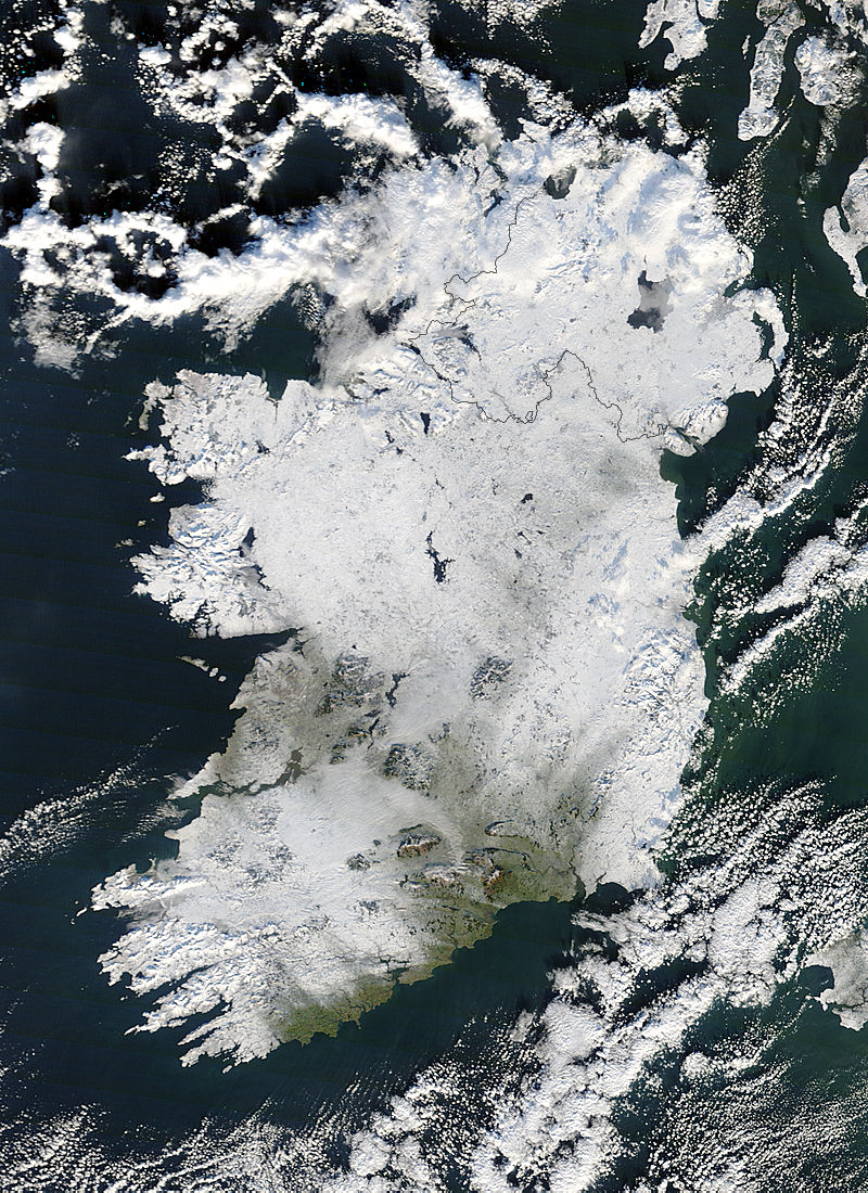 Ireland under snow, December 22nd 2011 - NASA