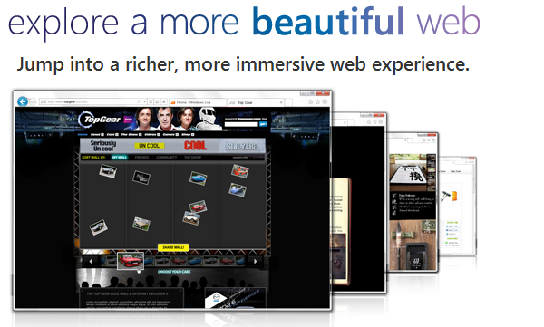 ie9 explore a more beautiful web