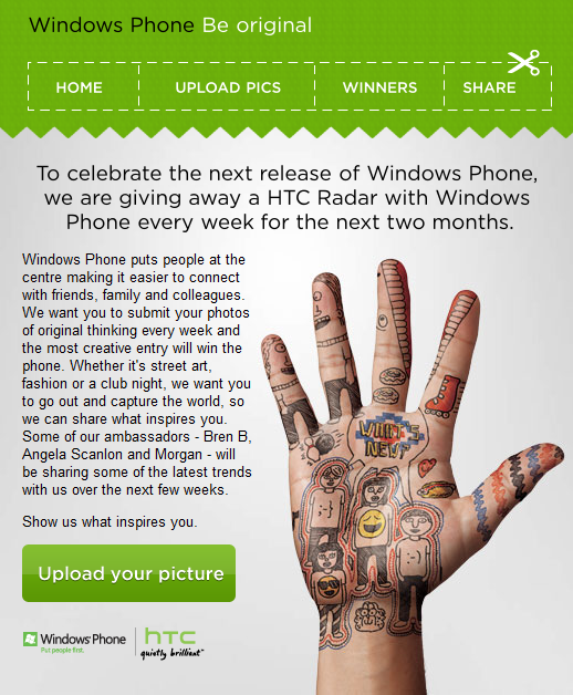 Windows Phone HTC Radar competition