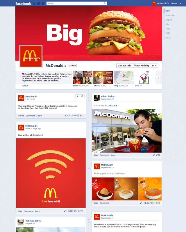 McDonald's Timeline for brands mock by VITRO