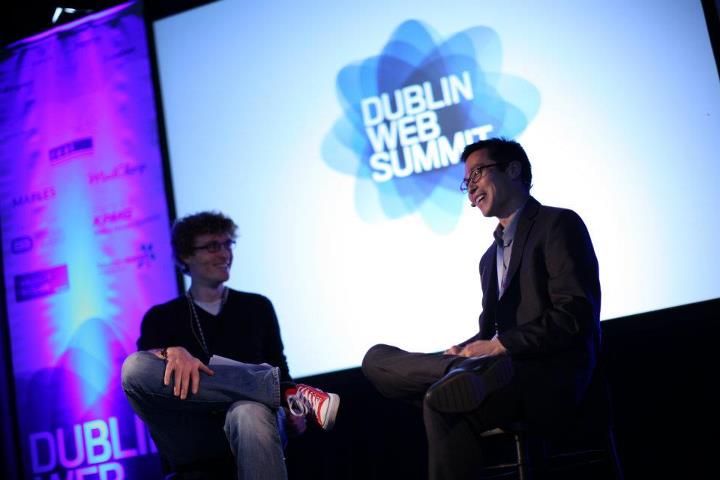 Paddy Cosgrave (left), founder of the Dublin Web Summit at last year's event