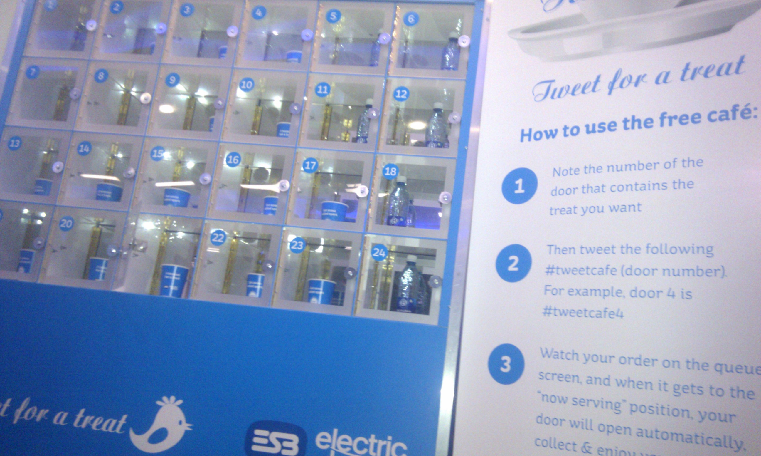 Electric Ireland Tweet for a treat Twitter Café system