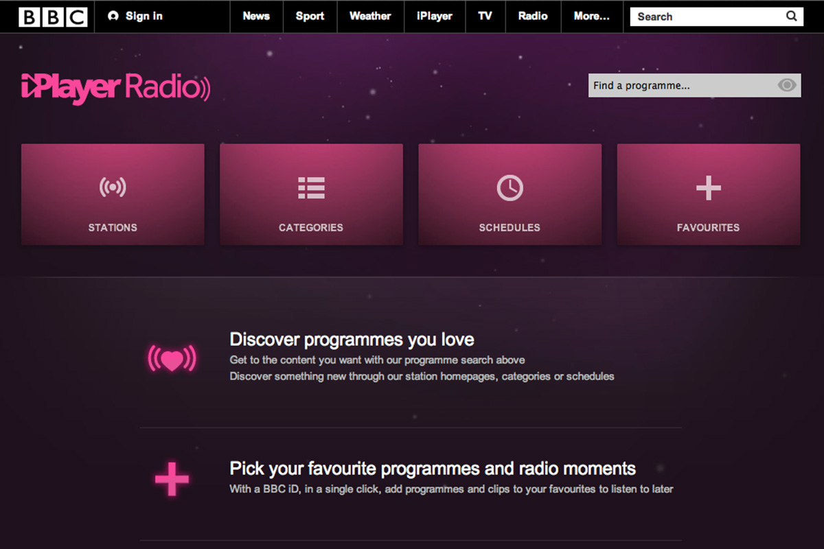 BBC iPlayer Radio screenshot