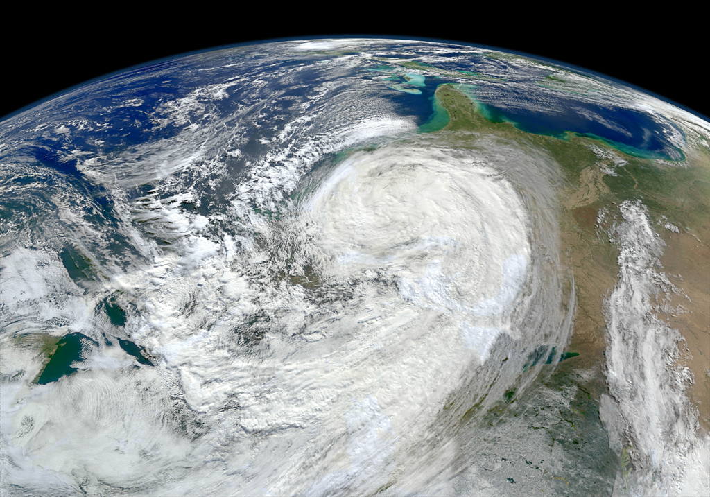 NASA image of Hurricane Sandy.